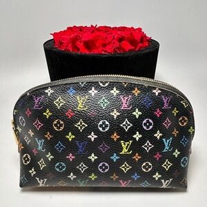 Louis Vuitton Takashi Murakami Black Multicolore Monogram w/Hot Pink Interior
